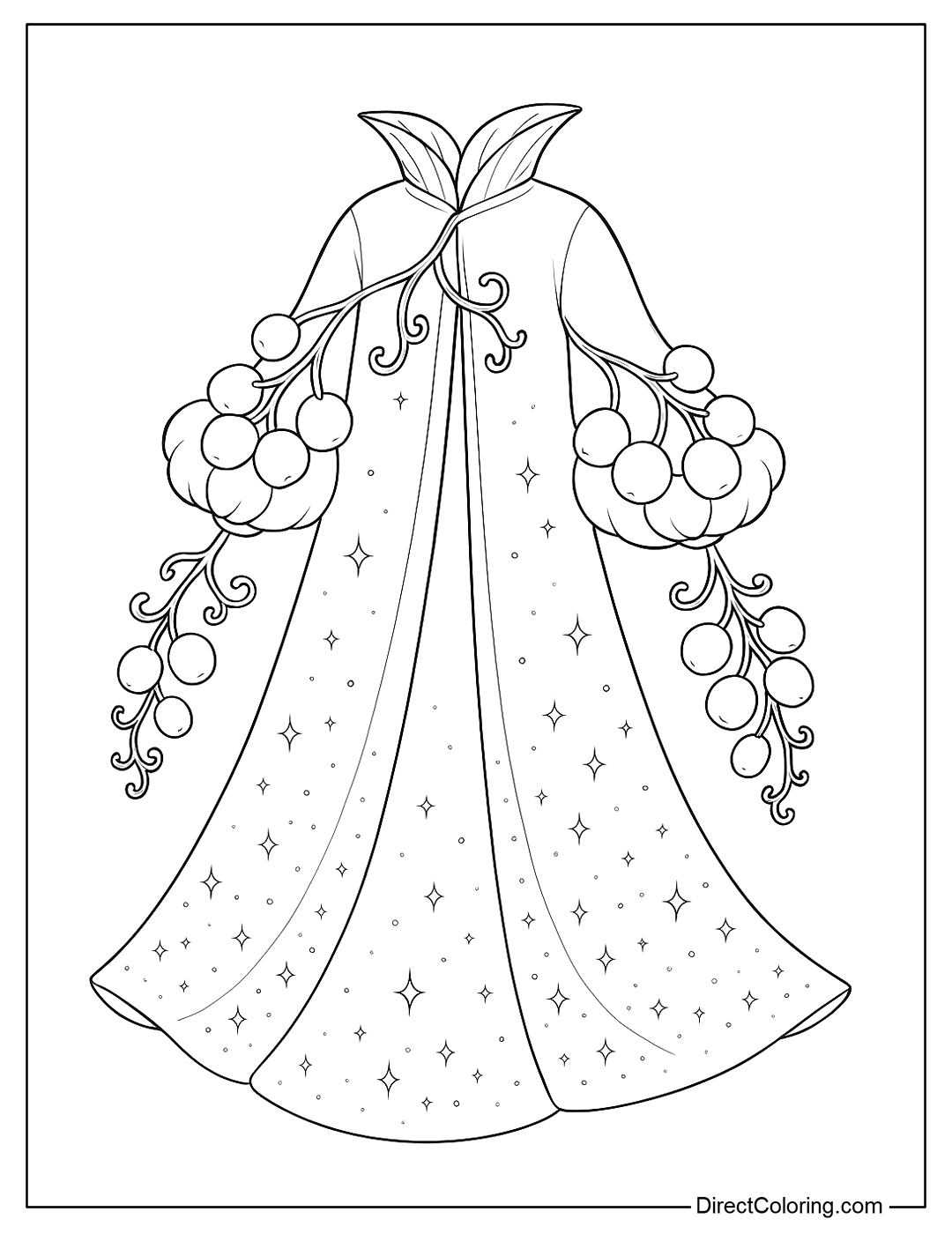 A berry-inspired long gown with puffed sleeves to color